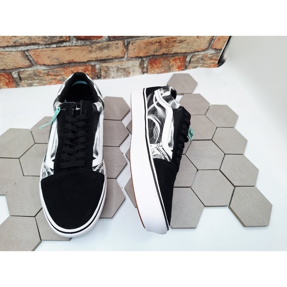 Men Sz 12 Vans Old School Comfy Cush Black White Swirl Sneakers CC After Dark - Picture 11 of 11